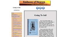 Desktop Screenshot of goingtojail.embassyofheaven.com