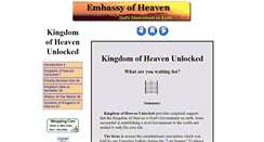 Desktop Screenshot of kingdomunlocked.embassyofheaven.com